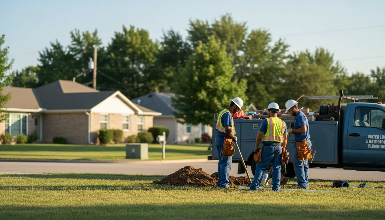 Residential water line and bathroom plumbing service in Wynot, NE
